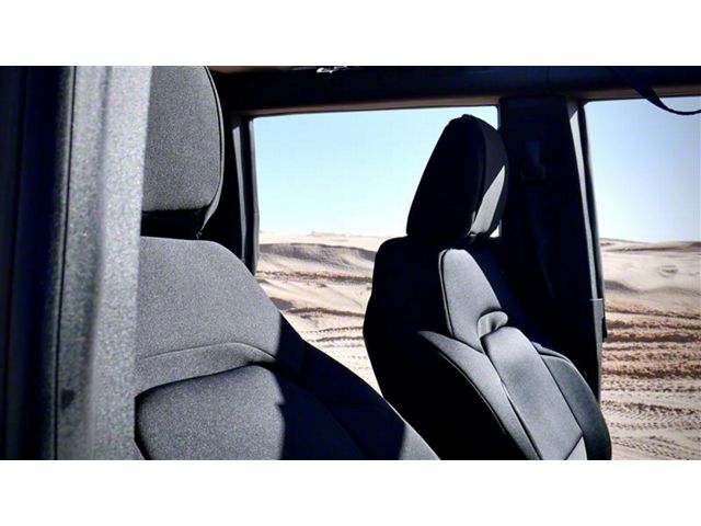 Hybrid Neoprene Front and Rear Seat Covers; Black (21-24 Bronco)
