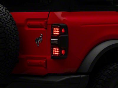 Full LED Tail Lights; Black Housing; Red Lens (21-23 Bronco, Excluding Raptor)