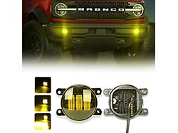 LED Fog Lights; Amber (21-23 Bronco w/ Plastic Front Bumper)