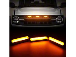 LED Grille Lights; Amber (21-23 Bronco Base, Black Diamond)