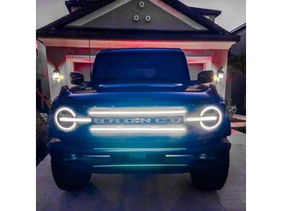 Sick Diesel LED Grille Lights; Black Frame (21-23 Bronco Badlands)