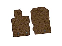 FLEXTREAD Factory Floorpan Fit Tire Tread/Scorched Earth Scene Front Floor Mats; Saddle (21-23 Bronco)