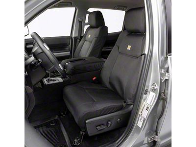Covercraft Carhartt Super Dux PrecisionFit Custom Front Row Seat Covers; Black (21-24 Bronco 2-Door w/ Cloth Seats)