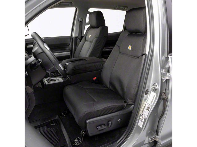 Covercraft Carhartt Super Dux PrecisionFit Custom Front Row Seat Covers; Black (21-24 Bronco 4-Door w/ Cloth Seats)