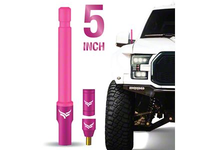EcoAuto Flexible Replacement Antenna; 5-Inch; Pink (20-23 Jeep Gladiator JT)
