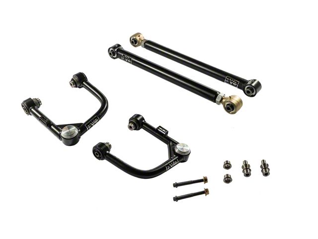 EVO Manufacturing Enforce Stage 2 Adjustable Front Upper and Rear Lower Control Arms (21-24 Bronco, Excluding Raptor)