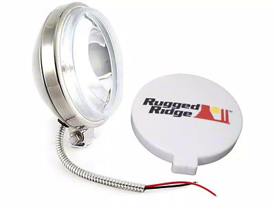Rugged Ridge 6-Inch Slim Halogen Fog Lights; Stainless Steel; Single (Universal; Some Adaptation May Be Required)