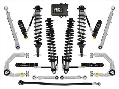 ICON Vehicle Dynamics 3 to 4-Inch Suspension Lift System with Billet Heavy Duty Upper Control Arms; Stage 8 (21-23 Bronco w/o Sasquatch Package, Excluding Raptor)