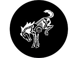 Bronco Horse Skeleton Spare Tire Cover with Camera Cutout; Black (21-24 Bronco)