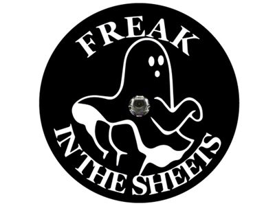 Freak in The Sheets with Funny Ghost Spare Tire Cover with Camera Cutout; Black (21-24 Bronco)