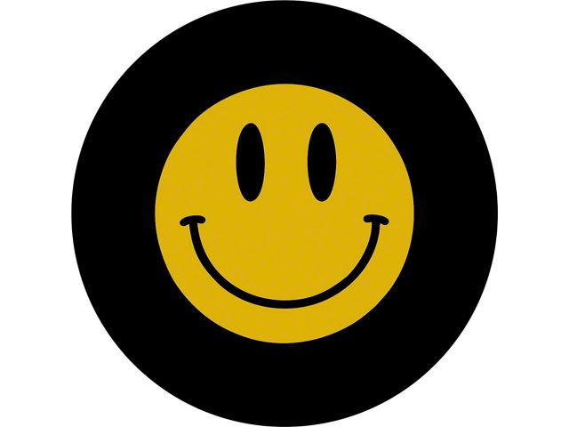 Smiley Face Spare Tire Cover with Camera Cutout; Black (21-24 Bronco)