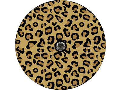 Traditional Colored Leopard Animal Print Spare Tire Cover with Camera Cutout; Black (21-24 Bronco)