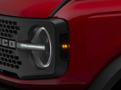 RedRock Grille Side Marker Light Covers; Smoked (21-24 Bronco)