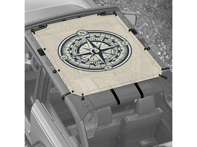 4x4 Attitude Sunshade; Compass Nautical (21-24 Bronco 2-Door)