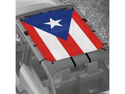 4x4 Attitude Sunshade; Puerto Rican Flag (21-24 Bronco 2-Door)