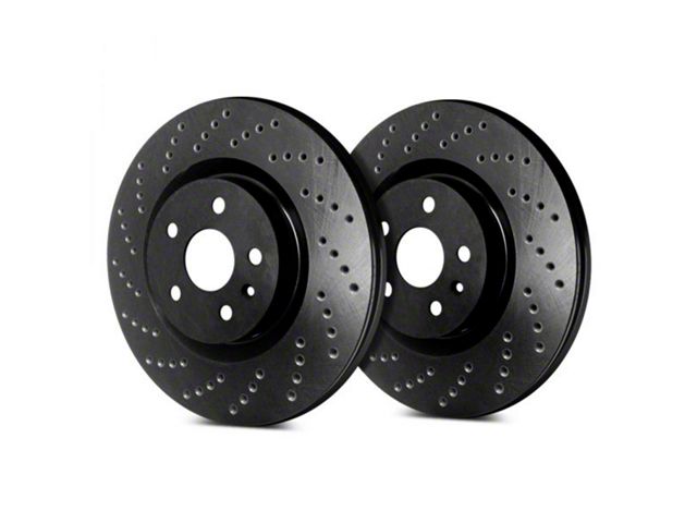 SP Performance Cross-Drilled 6-Lug Rotors with Black ZRC Coated; Front Pair (21-24 Bronco, Excluding Raptor)