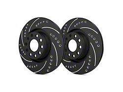 SP Performance Cross-Drilled and Slotted 6-Lug Rotors with Black ZRC Coated; Front Pair (21-24 Bronco, Excluding Raptor)
