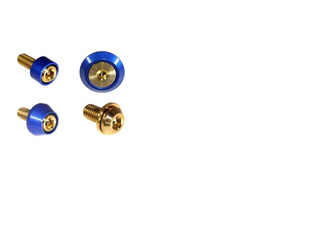 ZSPEC Design Stage 3 Dress Up Bolts Fastener Kit; Titanium and Billet; Gold/Blue (21-24 2.7L EcoBoost Bronco)