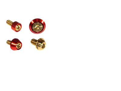 ZSPEC Design Stage 3 Dress Up Bolts Fastener Kit; Titanium and Billet; Gold/Red (21-24 2.7L EcoBoost Bronco)
