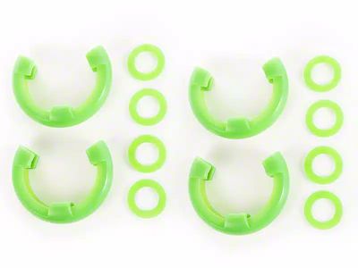 Rugged Ridge 3/4-Inch D-Ring Shackle Isolators; Green; Set of Four