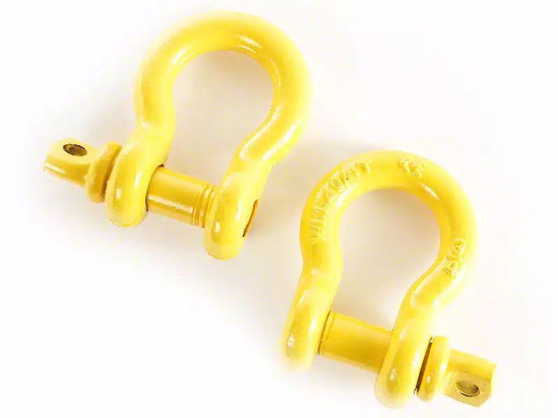 Rugged Ridge Bronco 3/4Inch DRing Shackles; Yellow 11235.15 Free