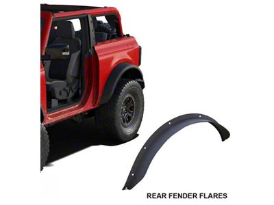 Fender Flares; Rear; Textured Black (21-24 Bronco 2-Door)