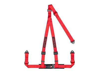 Corbeau 2-Inch 3-Point Bolt-In Harness Belt; Red (Universal; Some Adaptation May Be Required)
