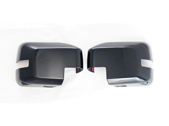 Mirror Covers with Turn Signal Openings; Gloss Black (21-24 Bronco)