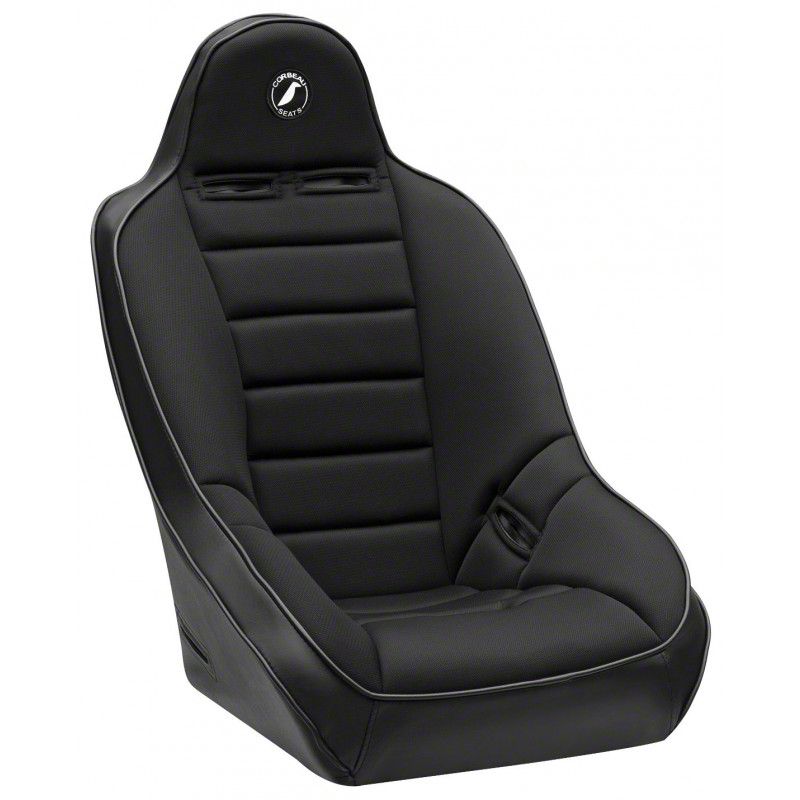 Corbeau Baja Ultra Wide Suspension Seat; Black Vinyl/Cloth (Universal; Some Adaptation May Be Required)