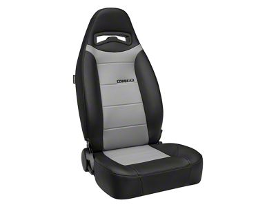 Corbeau Moab Reclining Seats; Black Vinyl/Grey Perforated Vinyl; Pair (Universal; Some Adaptation May Be Required)