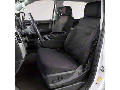 Covercraft Seat Saver Polycotton Custom Front Row Seat Covers; Charcoal (21-24 Bronco 4-Door, Excluding Raptor)
