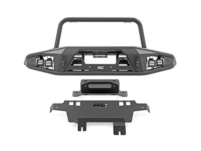 Rough Country Tubular Winch Front Bumper with Winch Plate; Satin Black (21-24 Bronco)