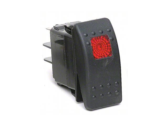 Daystar Rocker Switch; Red Light (Universal; Some Adaptation May Be Required)