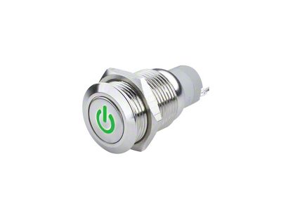 Oracle Pre-Wired Power Symbol On/Off Flush Mount LED Switch; Green (Universal; Some Adaptation May Be Required)