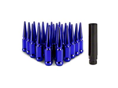 Mishimoto Blue Steel Spiked Lug Nuts; M12 x 1.5; Set of 24 (21-24 Bronco, Excluding Raptor)