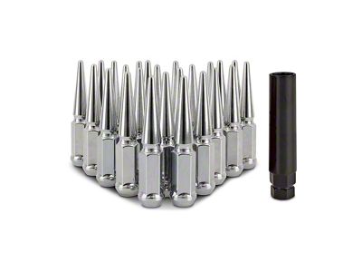 Mishimoto Chrome Steel Spiked Lug Nuts; M12 x 1.5; Set of 24 (21-24 Bronco, Excluding Raptor)