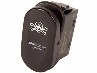 Rugged Ridge 2-Position Rocker Switch with Apocalypse Logo; Amber (Universal; Some Adaptation May Be Required)