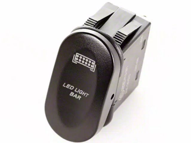 Rugged Ridge 2-Position Rocker Switch with LED Light Bar Logo; Amber (Universal; Some Adaptation May Be Required)