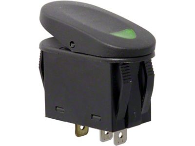 Rugged Ridge 2-Position Rocker Switch; Green (Universal; Some Adaptation May Be Required)