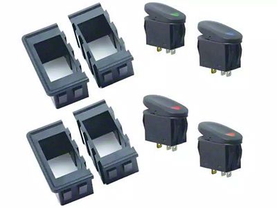 Rugged Ridge Rocker Switch Housing Kit; 8-Pieces (Universal; Some Adaptation May Be Required)