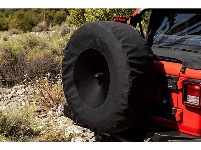 37-Inch Spare Tire Cover; Black (21-24 Bronco)