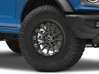 Vortek Off-Road VRT-601 Matte Titanium with Black Bead Ring 6-Lug Wheel; 17x9; 12mm Offset (21-24 Bronco, Excluding Raptor)