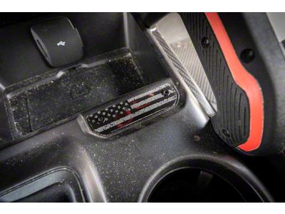 StickerFab Laser Series Acrylic Shifter Trim Insert; Distressed American Flag (21-24 Bronco)