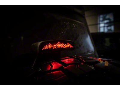 StickerFab Laser Series Acrylic Third Brake Light Overlay; Mountain Range (21-24 Bronco)