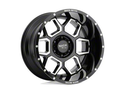 Moto Metal Spade Gloss Black Machined 6-Lug Wheel; 20x10; -24mm Offset (22-24 Bronco Raptor)