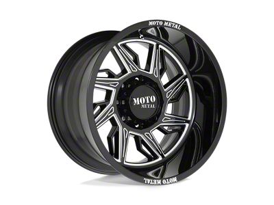 Moto Metal Hurricane Gloss Black Milled 6-Lug Wheel; Right Directional; 22x12; -44mm Offset (22-24 Bronco Raptor)