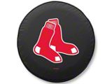 Boston Red Sox Spare Tire Cover with Camera Port; Black (21-26 Bronco)