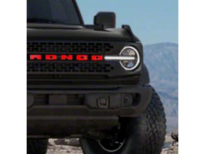 Front Grille Letter Vinyl Overlays; Wild Card/Race Red (21-24 Bronco)