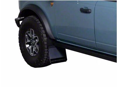 Putco Solid Mud Skins with Bronco Logo; High-Density Polyethylene; Rear (21-24 Bronco)