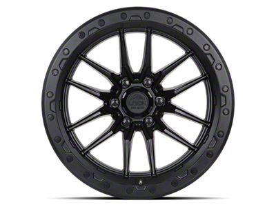 Lock Off-Road Krawler Matte Black with Matte Black Ring 6-Lug Wheel; 17x9; 1mm Offset (22-24 Bronco Raptor)